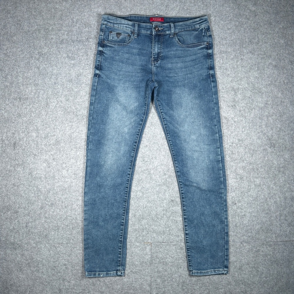 GUESS Denim Jeans Mens 31 Blue Slim Fit Stretch Faded Casual Designer